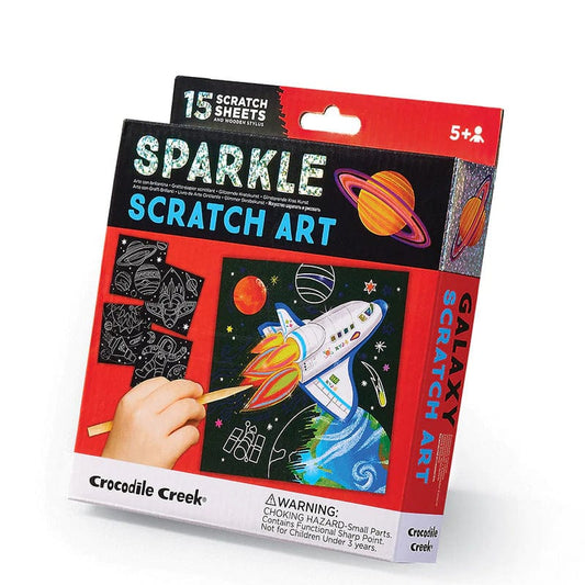 Crocodile Creek Coloring & Painting Kits Sparkle Scratch Art Space Explorer
