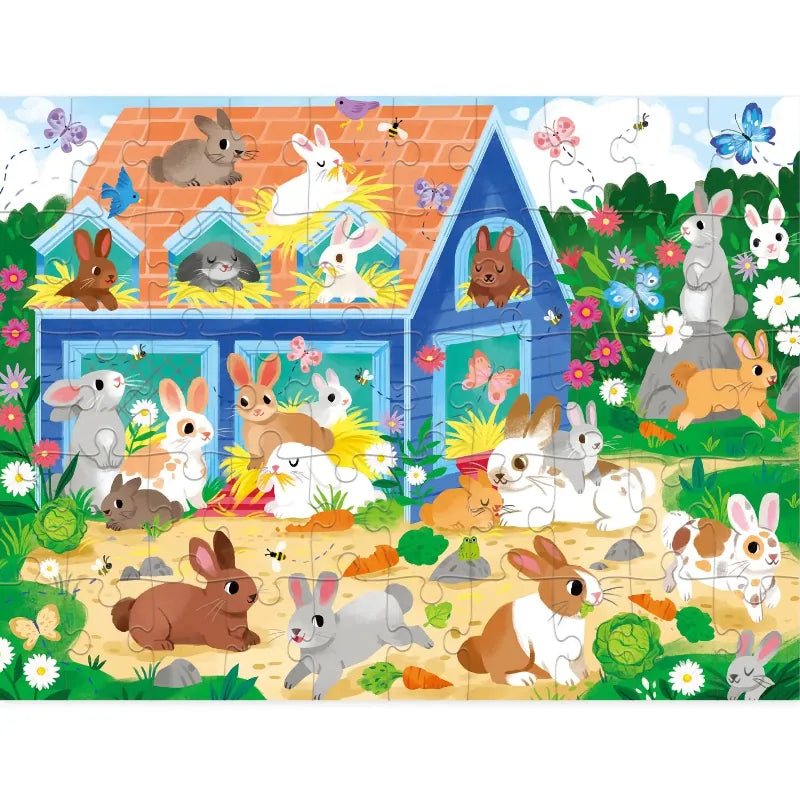 Crocodile Creek Under 100 Piece Puzzles Bunny House 50 Piece Puzzle