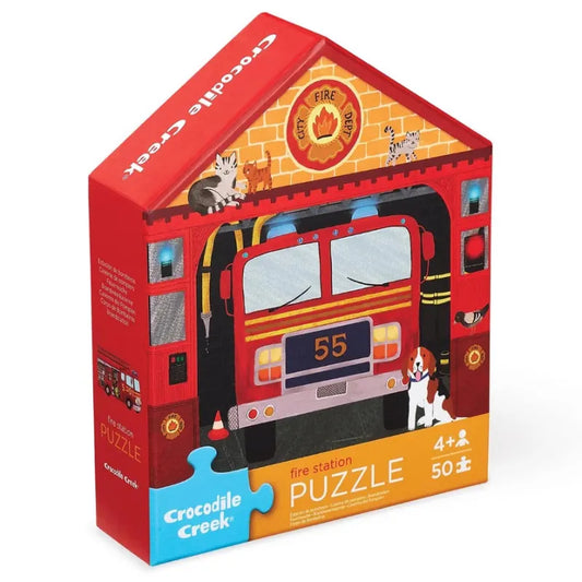 Crocodile Creek Under 100 Piece Puzzles Fire House 50 Piece Puzzle