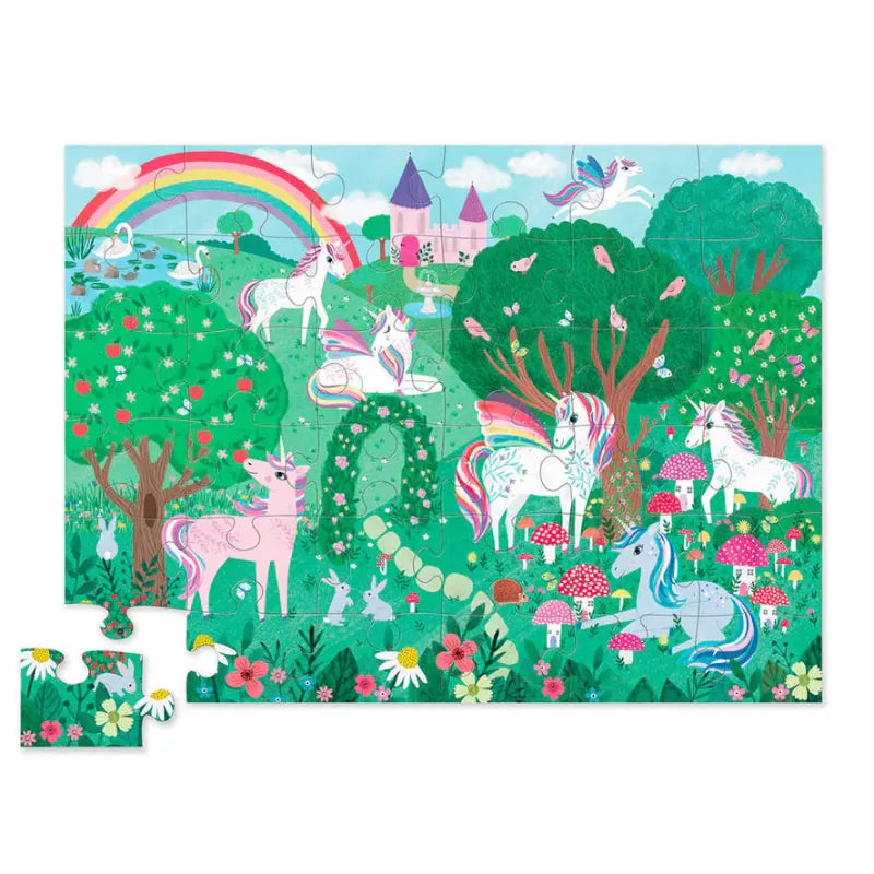 Crocodile Creek Under 100 Piece Puzzles Sparkling Unicorn 50 Piece Holographic Puzzle