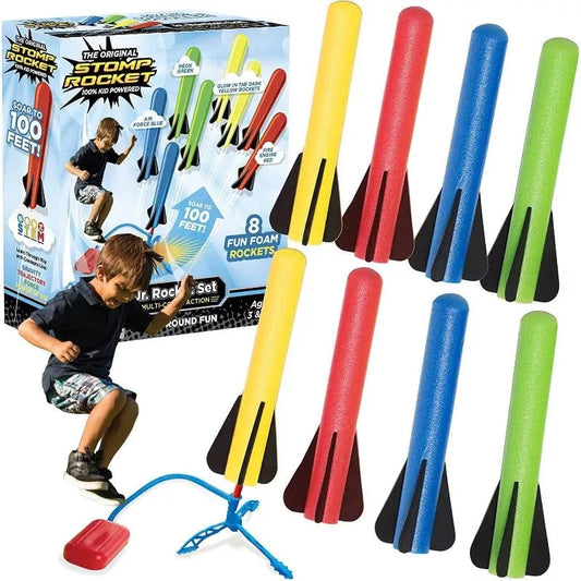D & L Stomprockets Physical Play Stomp Rocket Jr. Rainbow - 8 Rockets