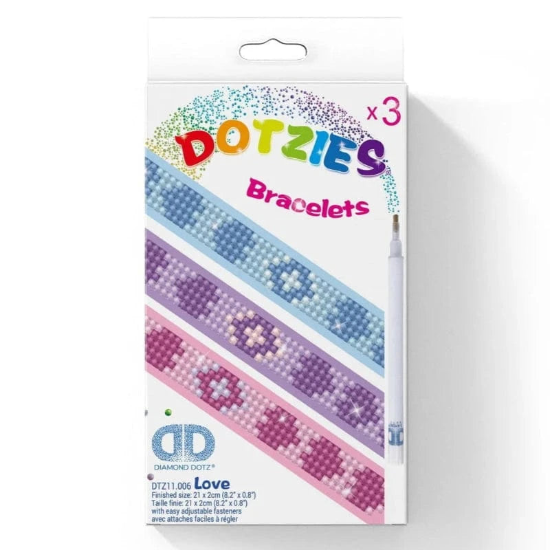 Diamond Dotz Art & Craft Jewelry Activity Kits Diamond Dotz Dotzies Bracelets - Love Print
