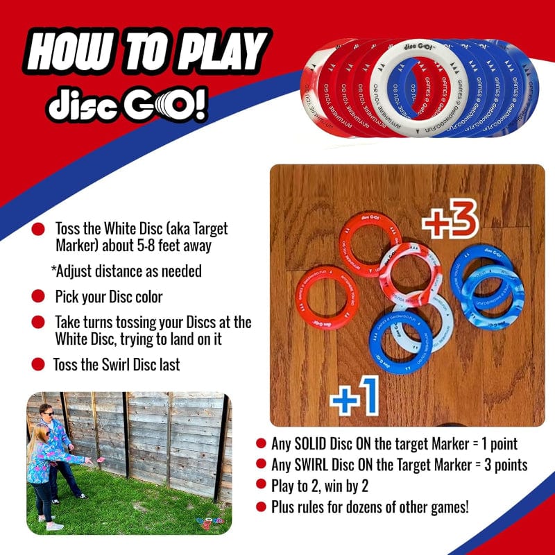 Disc GO Physical Play Games Disc GO! Game Pack - Red, White, Blue