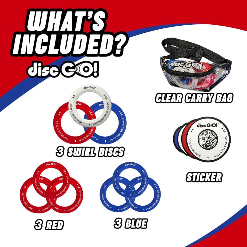 Disc GO Physical Play Games Disc GO! Game Pack - Red, White, Blue
