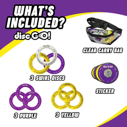 Disc GO Physical Play Games Disc GO! Game Pack - Yellow, White, Purple