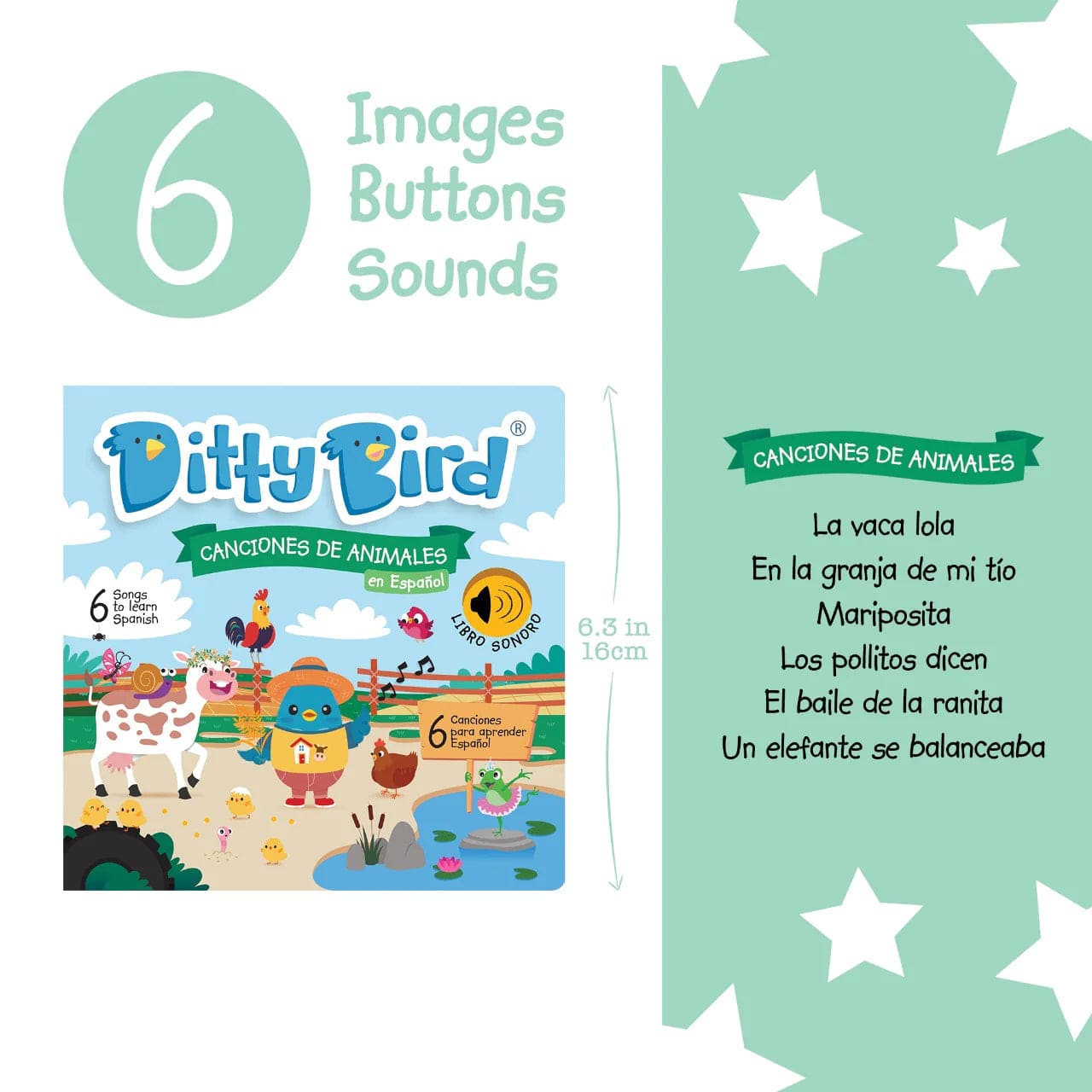 Ditty Bird Books with Sound Default Ditty Bird - Canciones De Animales