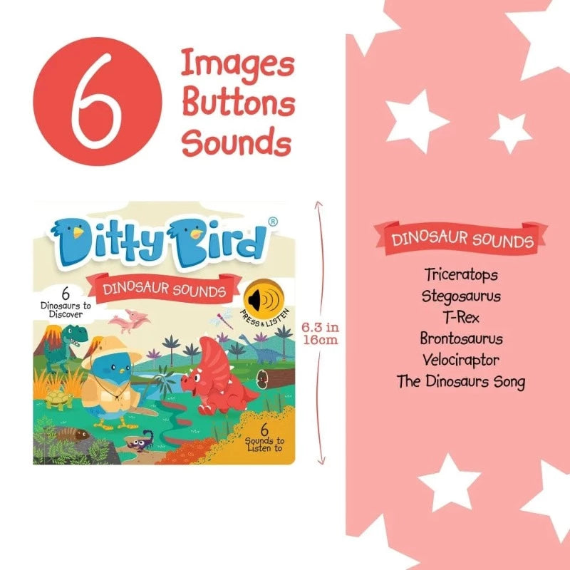 Ditty Bird Books with Sound Default Ditty Bird - Dinosaur Sounds
