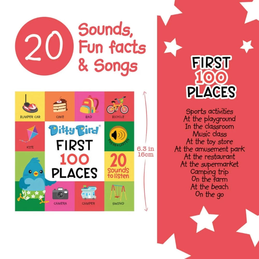 Ditty Bird Books with Sound Default Ditty Bird - First 100 Words About Places