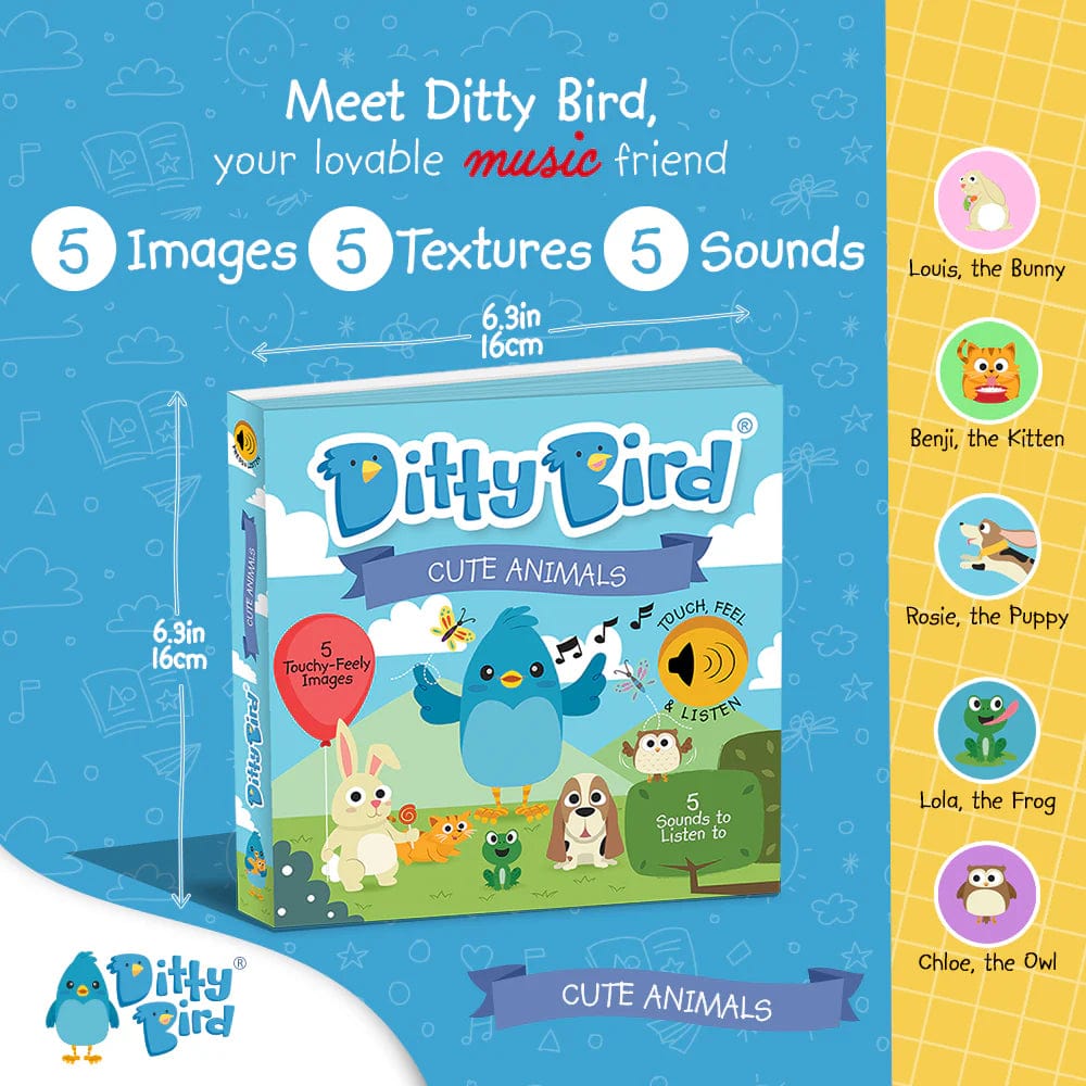 Ditty Bird Books with Sound Default Ditty Bird - Touch the Cute Animals