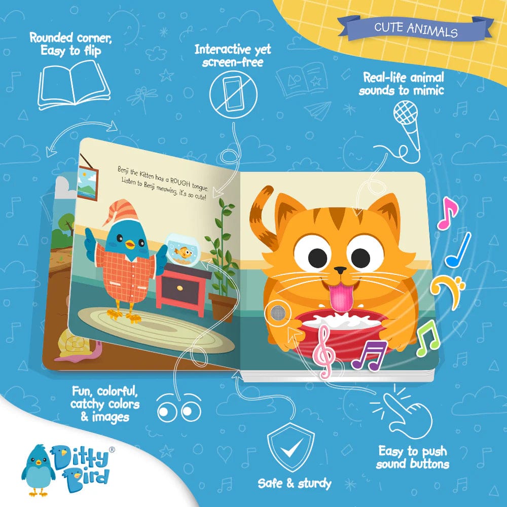 Ditty Bird Books with Sound Default Ditty Bird - Touch the Cute Animals