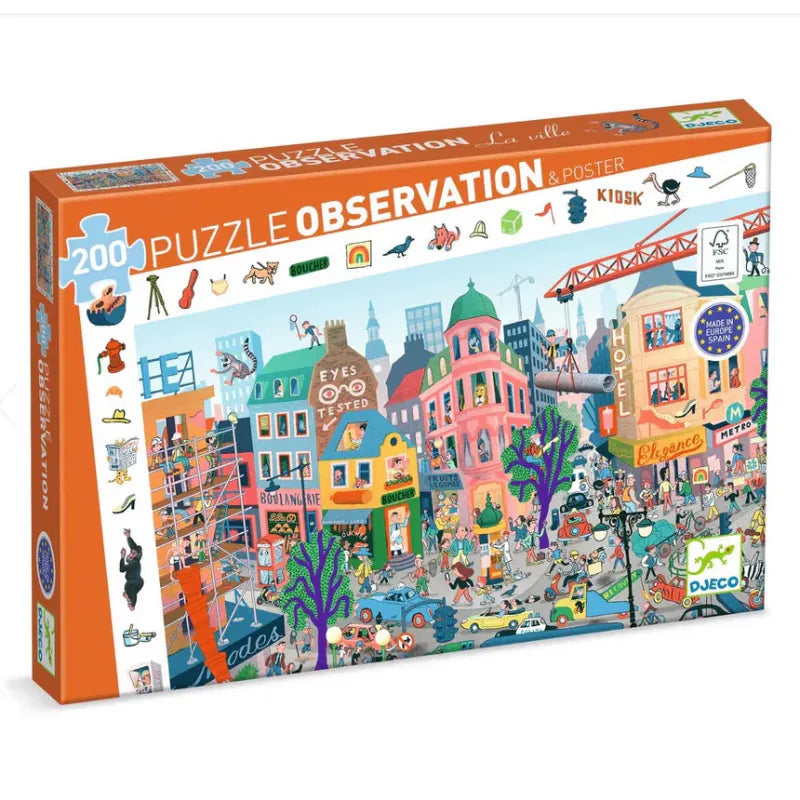 Djeco 200 Piece Puzzles The City 200 Piece Observation Puzzle