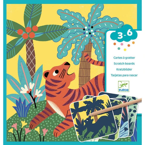 Djeco Art & Craft Activity Kits Big Animals Scratch Cards