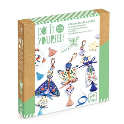 Djeco Art & Craft Activity Kits Butterflies DIY Keychain Craft Kit