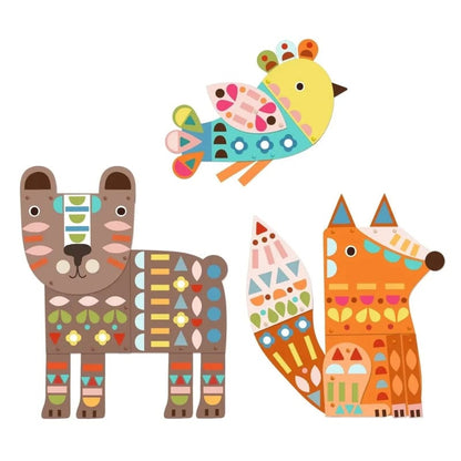 Djeco Art & Craft Activity Kits Default 3 Giant Animals Sticker Kit