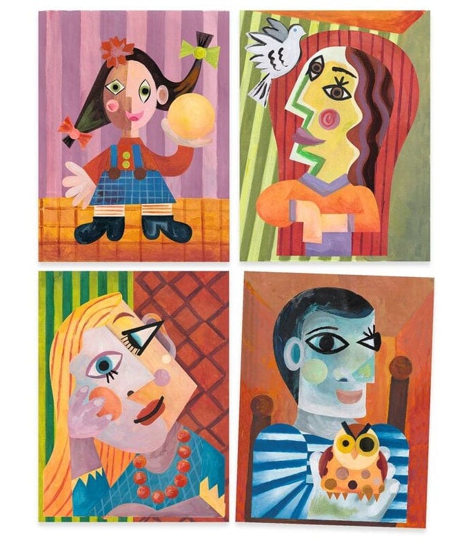 Djeco Art & Craft Activity Kits Default Inspired by Picasso - Square Heads Collage & Sticker Art Kit