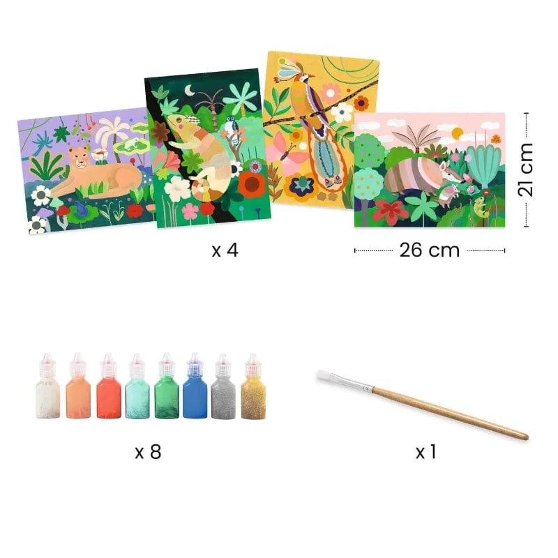 Djeco Art & Craft Activity Kits Default Tropical Forest 3D Painting