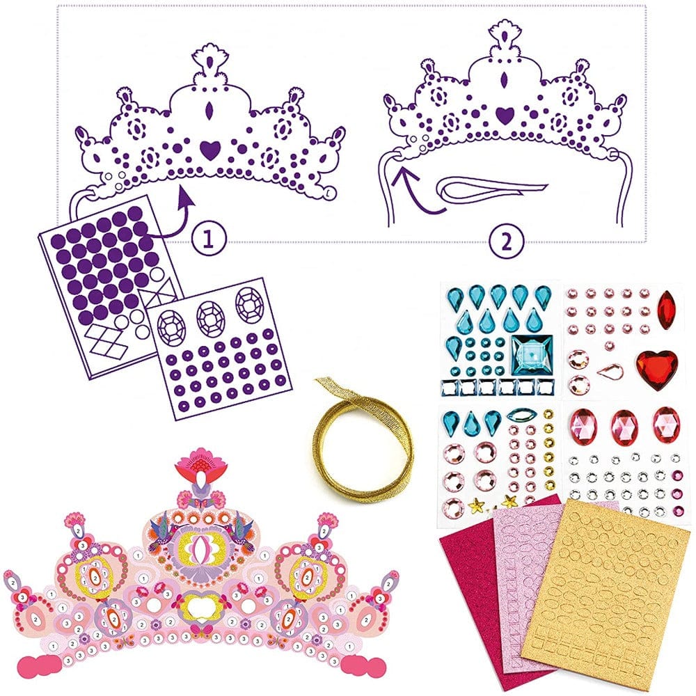 Djeco Art & Craft Activity Kits DIY Princess Mosaic Tiaras