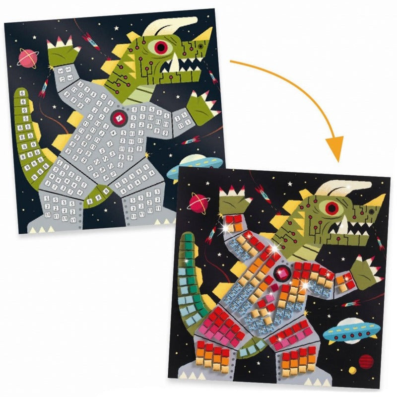 Djeco Art & Craft Activity Kits Mosaics Kit - Space Battle