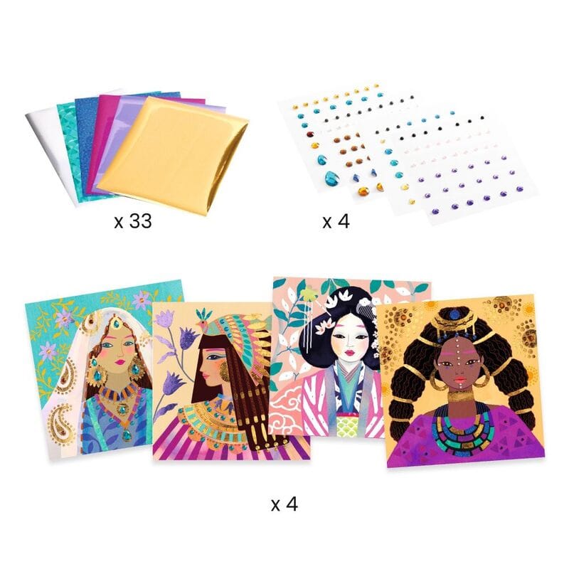Djeco Art & Craft Activity Kits Precious Jewels Foil Boards