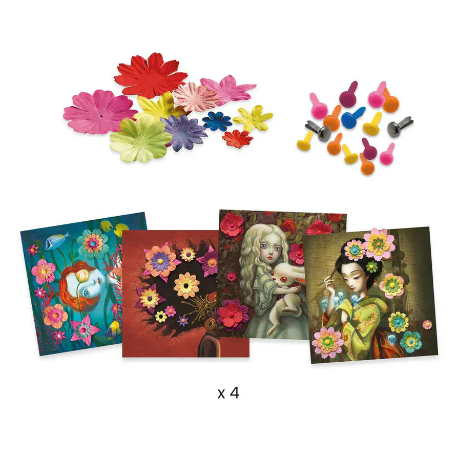 Djeco Art & Craft Activity Kits Rock n Roses Paper Creation