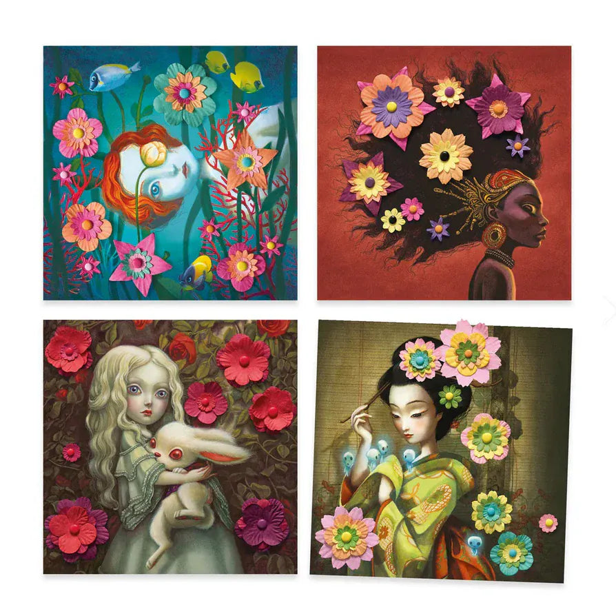 Djeco Art & Craft Activity Kits Rock n Roses Paper Creation