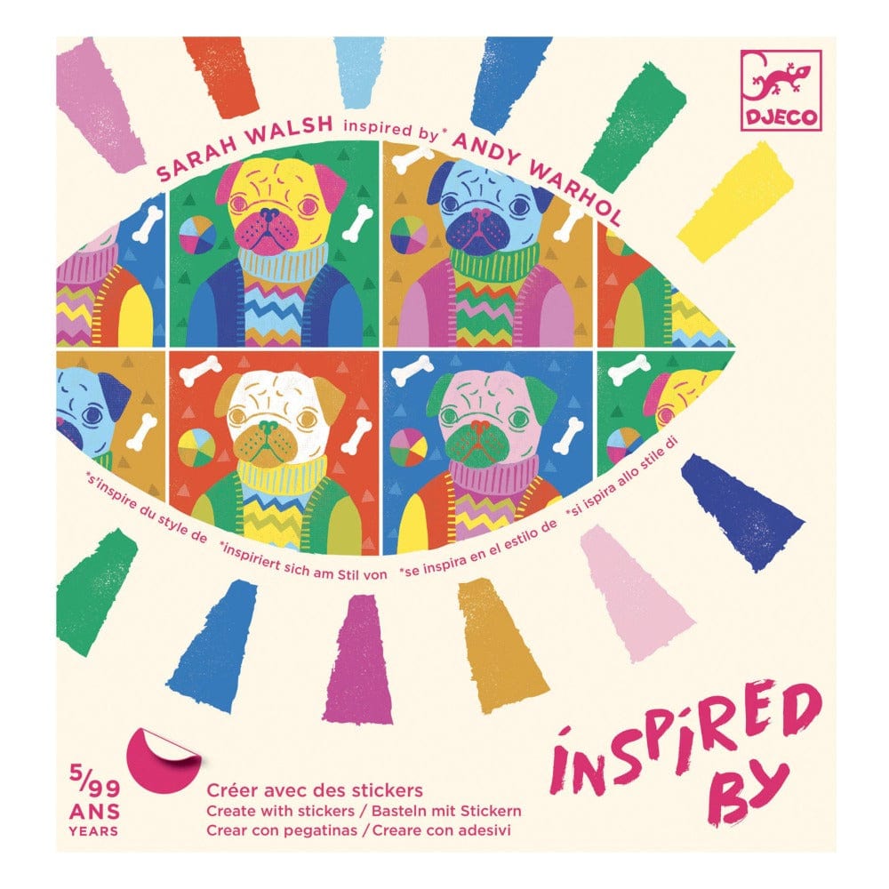 Djeco Art & Craft Activity Kits Totally Pop Inspired by Warhol Sticker Collage Art Kit