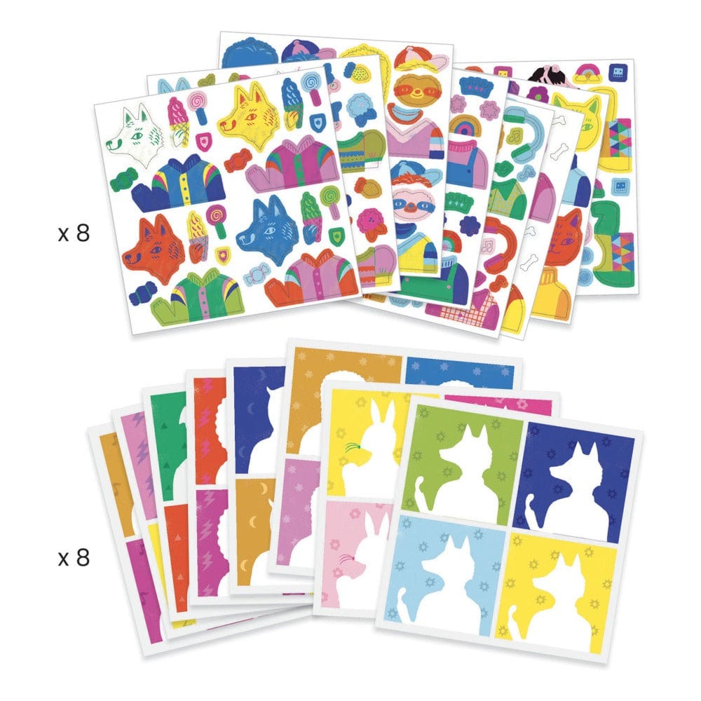 Djeco Art & Craft Activity Kits Totally Pop Inspired by Warhol Sticker Collage Art Kit