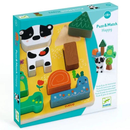 Djeco Chunky Puzzles Default Puzz & Match - Happy