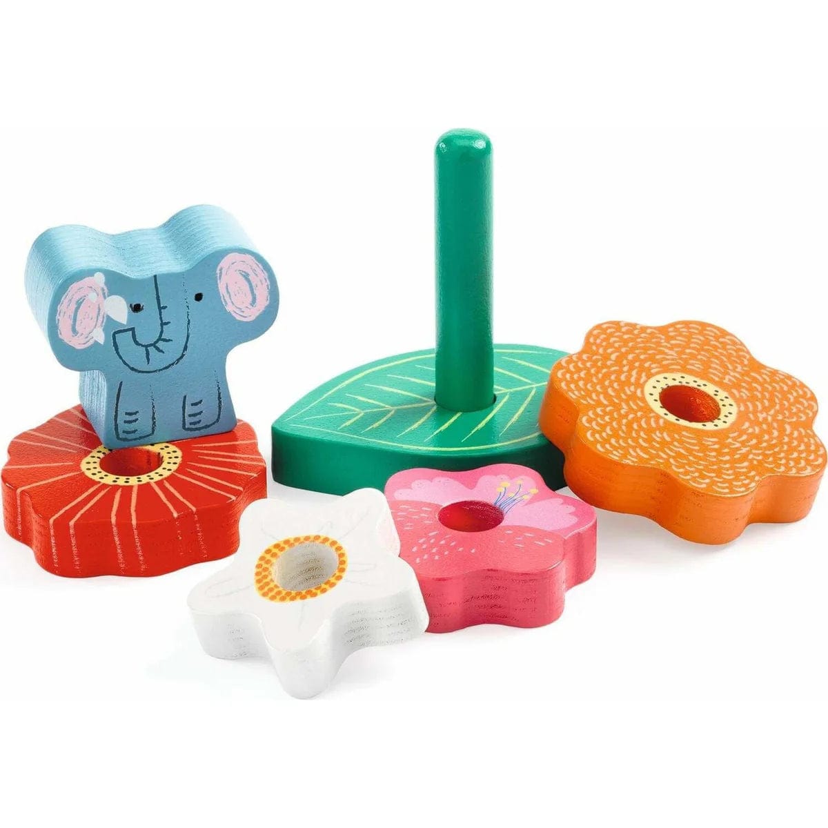 Djeco Chunky Puzzles Default Puzz & Stack Happy Puzzle (UPC)