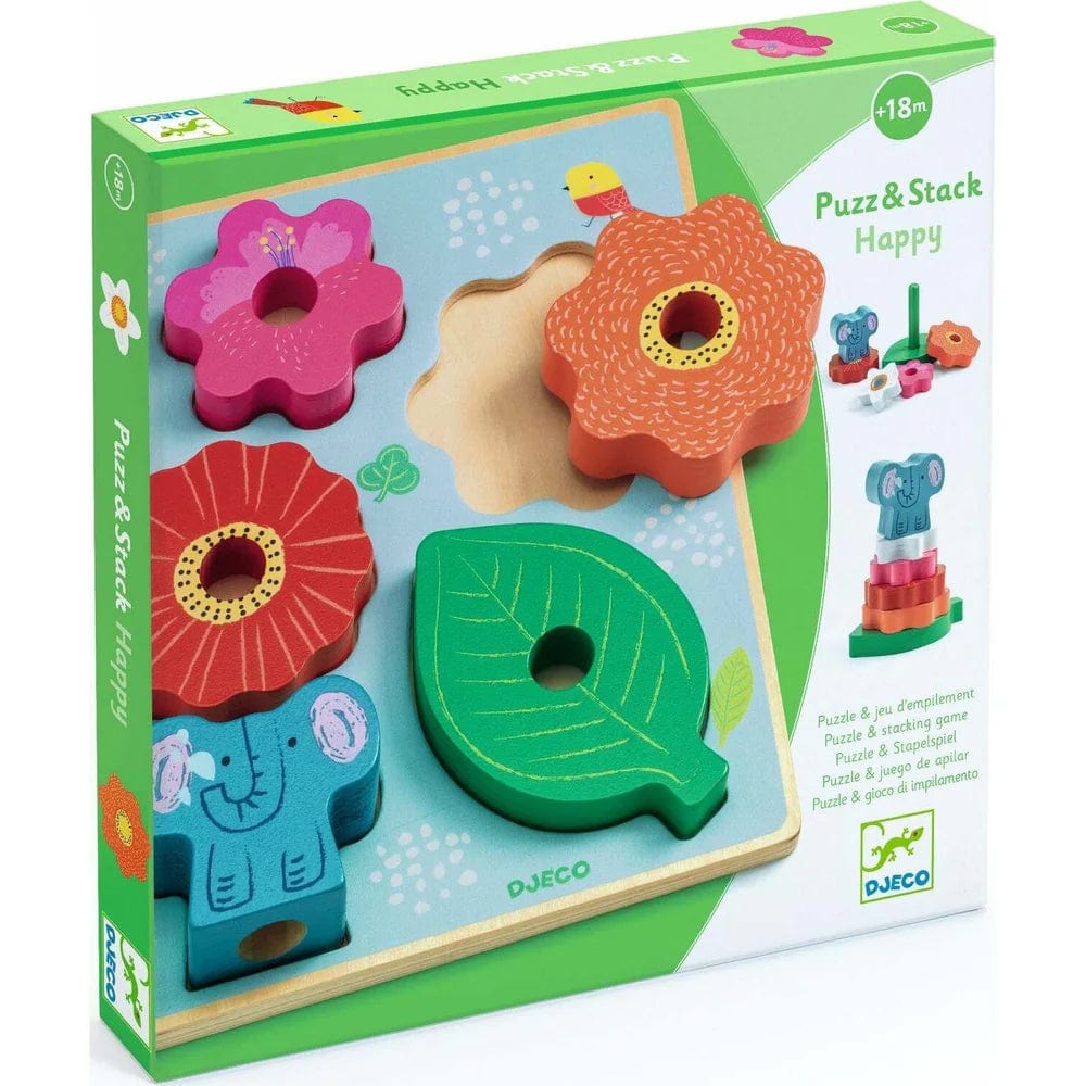 Djeco Chunky Puzzles Default Puzz & Stack Happy Puzzle (UPC)