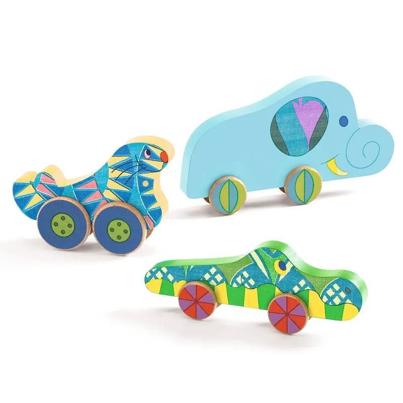 Djeco Chunky Puzzles Puzz & Roll Bariolo Wooden Puzzle