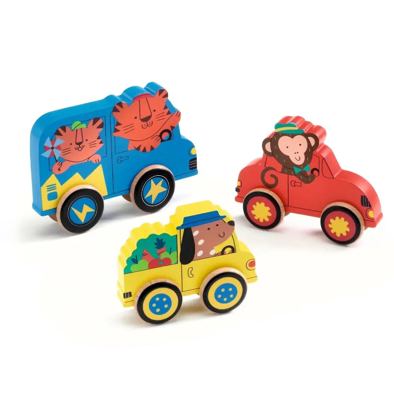 Djeco Chunky Puzzles Puzz & Roll Color Wooden Puzzle