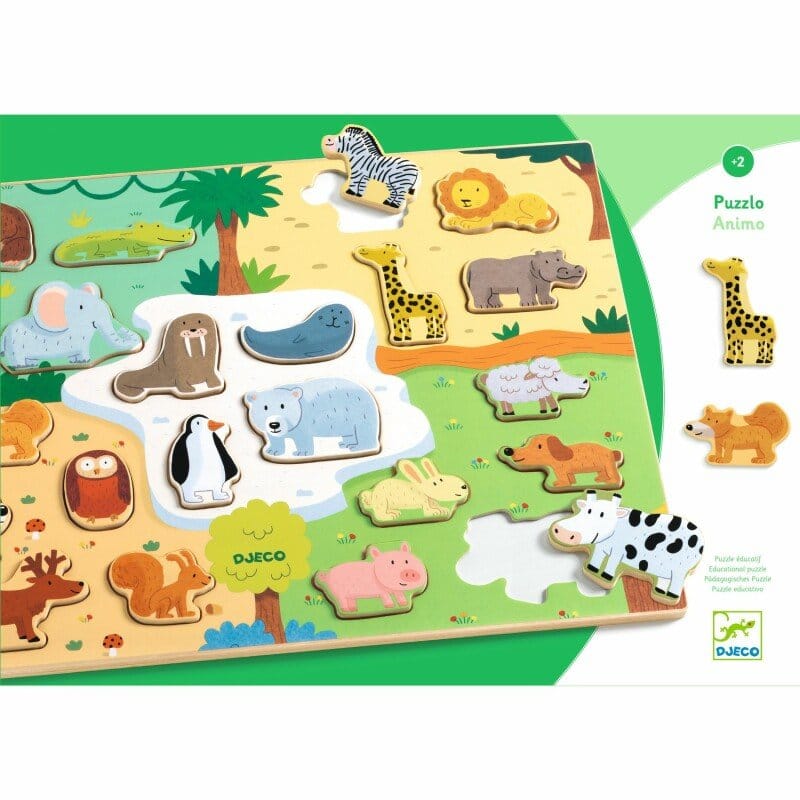 Djeco Chunky Puzzles Puzzlo Animo Wooden Puzzle