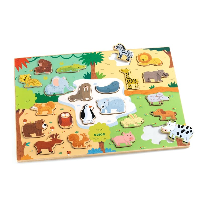 Djeco Chunky Puzzles Puzzlo Animo Wooden Puzzle