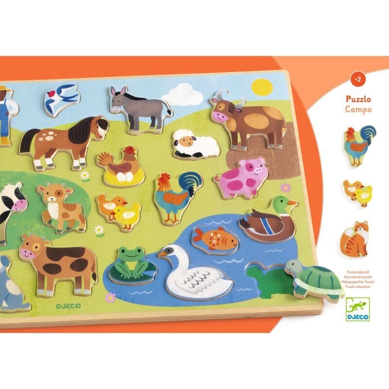 Djeco Chunky Puzzles Puzzlo Farm Wooden Puzzle