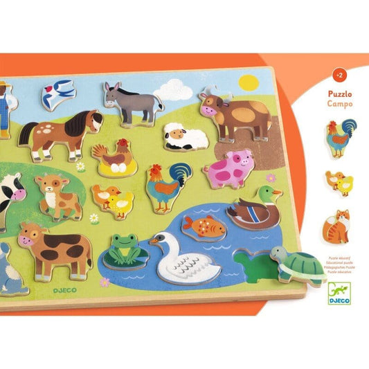 Djeco Chunky Puzzles Puzzlo Farm Wooden Puzzle