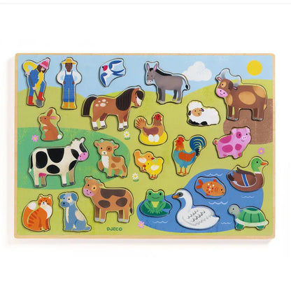 Djeco Chunky Puzzles Puzzlo Farm Wooden Puzzle