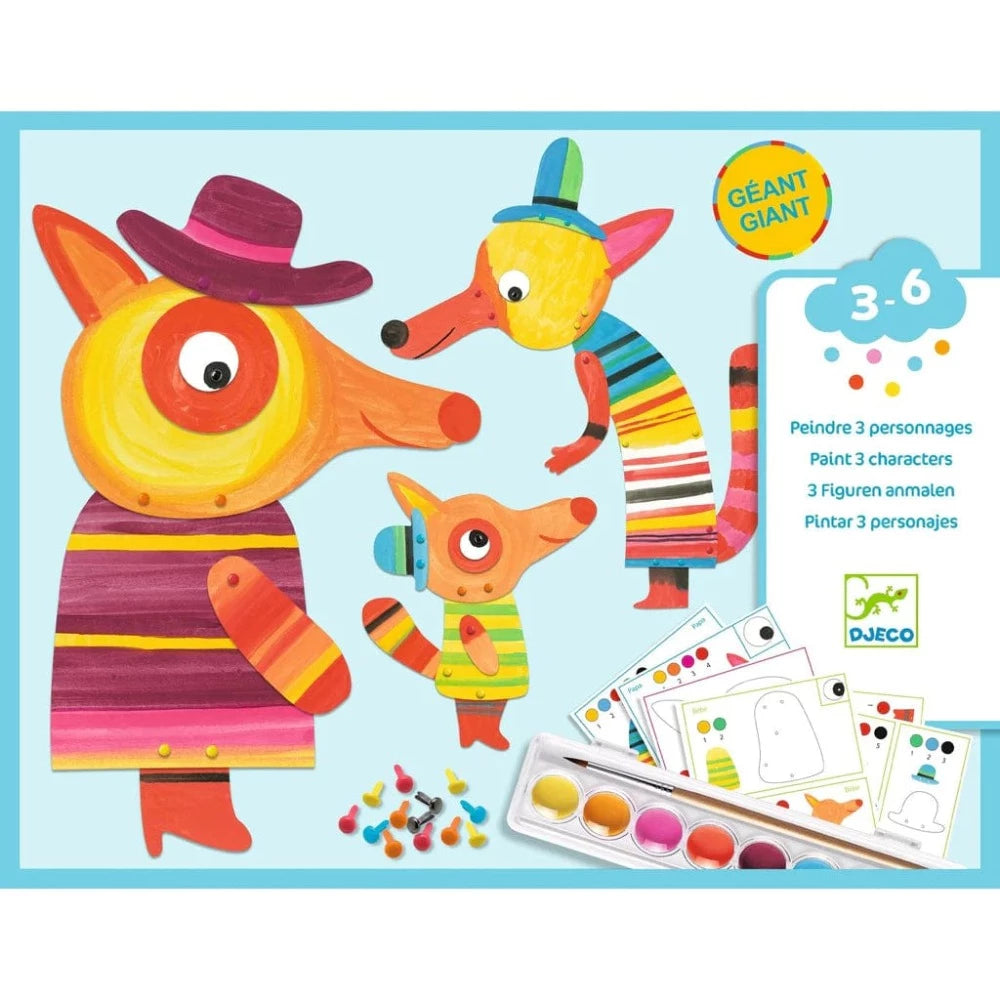 Djeco Coloring & Painting Kits Default Fox Family Painting Kit