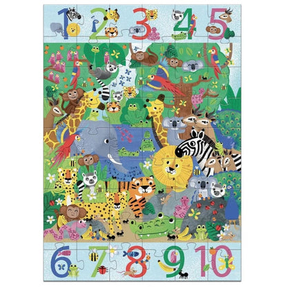 Djeco Floor Puzzles Default 1 to 10 Jungle 54 Piece Giant Floor Puzzle