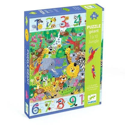 Djeco Floor Puzzles Default 1 to 10 Jungle 54 Piece Giant Floor Puzzle