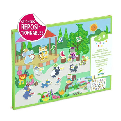Djeco Sticker Activity Sets Fanfare Repositionable Stickers