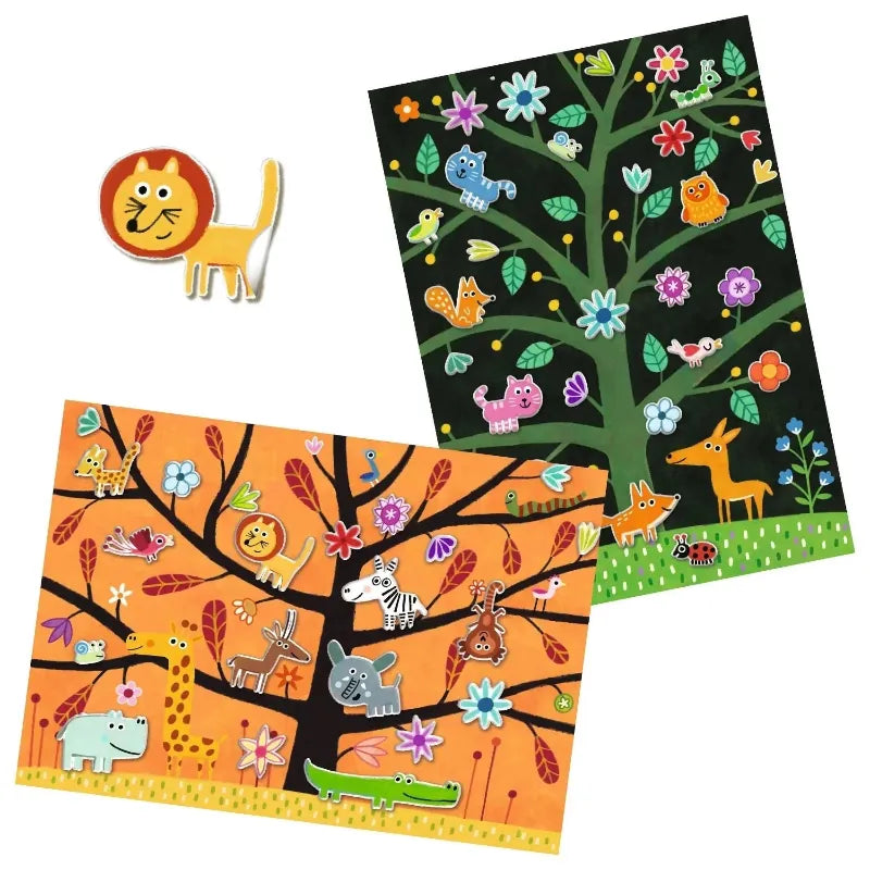 Djeco Sticker Activity Sets Off-Ground Repositionable Stickers
