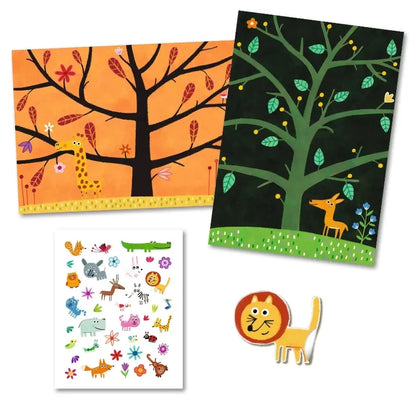 Djeco Sticker Activity Sets Off-Ground Repositionable Stickers
