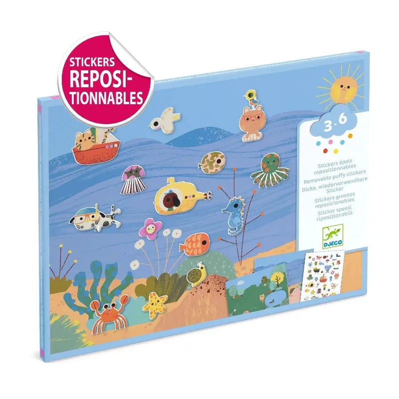 Djeco Sticker Activity Sets Summertime Repositionable Stickers
