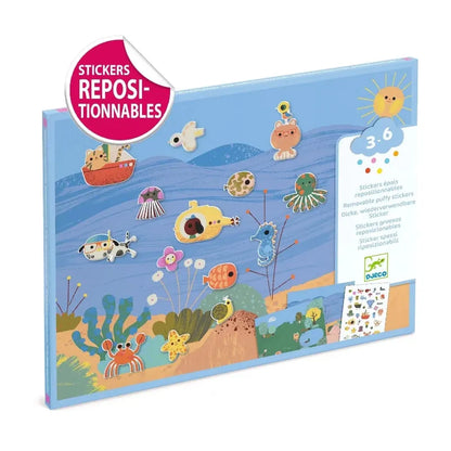 Djeco Sticker Activity Sets Summertime Repositionable Stickers