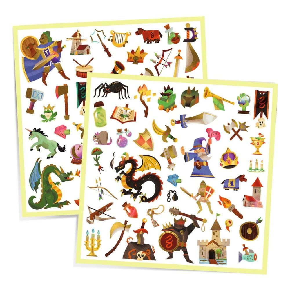 Djeco Stickers Default Medieval Fantasy Sticker Sheets (UPC)