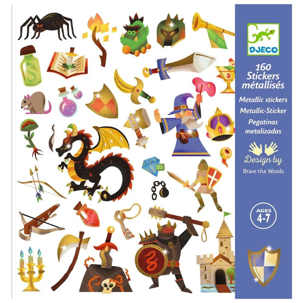 Djeco Stickers Default Medieval Fantasy Sticker Sheets (UPC)