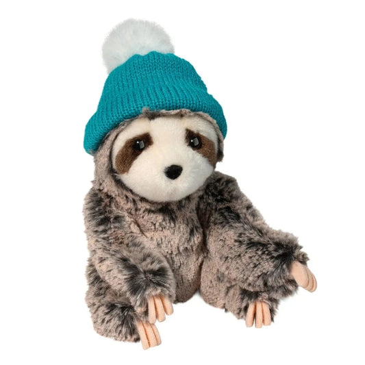 Douglas Cuddle Toys Plush Holiday Default Blitzen Sloth w/ Blue Winter Hat