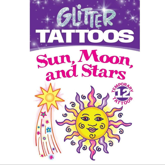 Dover Publications Temporary Tattoos Glitter Tattoos - Sun, Moon, Stars