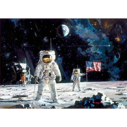 EDUCA 1000 Piece Puzzles Default Robert McCall's First Men on the Moon 1000 Piece Puzzle